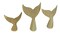 Hand Carved Wood Whale Tail Sculptures Coastal Decor Set of 3